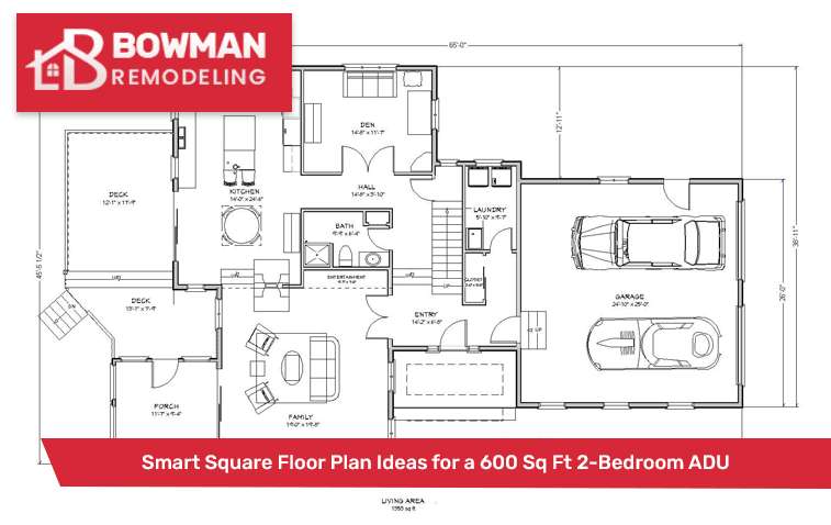 Smart Square Floor Plan Ideas for a 600 Sq Ft 2-Bedroom ADU